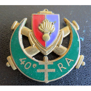40° RA : 40° régiment d'artillerie de fabrication Drago G. 953 en émail sans attache
