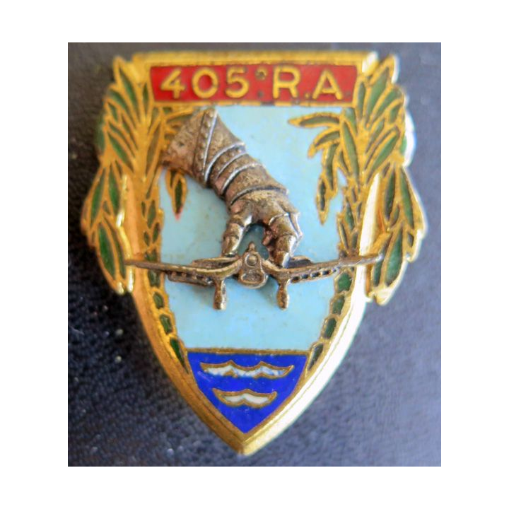 405° RA : 405° régiment d'artillerie de fabrication Drago H. 320 en émail