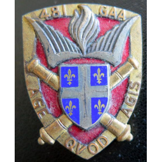 481° GAA : insigne métallique du 481° groupe d'artillerie antiaérienne de fabrication Drago Olivier Métra H. 759 en émail