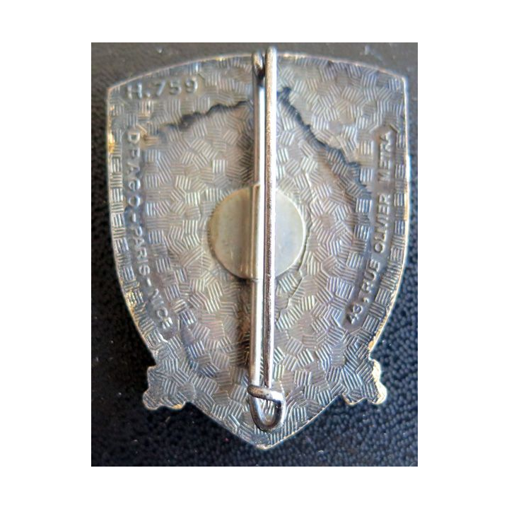 481° GAA : insigne métallique du 481° groupe d'artillerie antiaérienne de fabrication Drago Olivier Métra H. 759 en émail