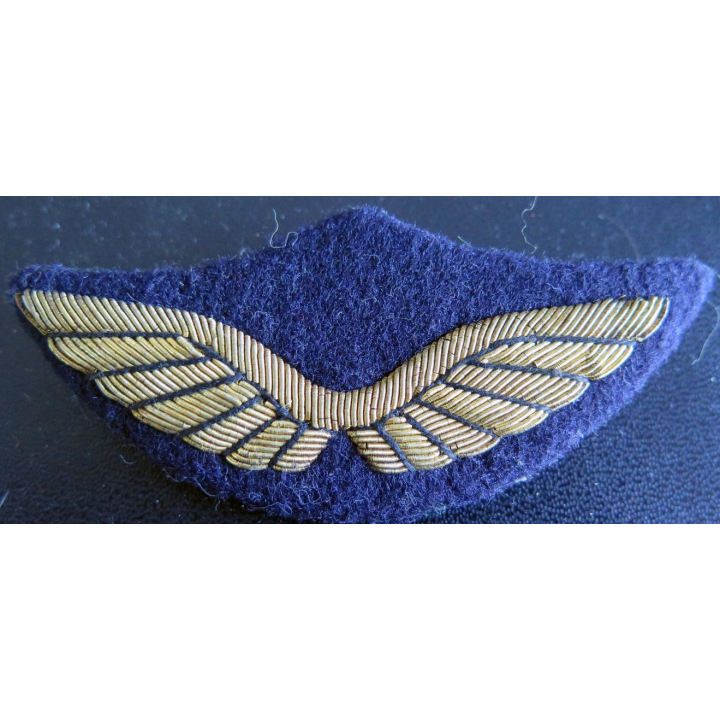 AIR : Insigne tissu de casquette d'officier de l'armée de l'air en cannetille 9 x 4 cm avec crochets