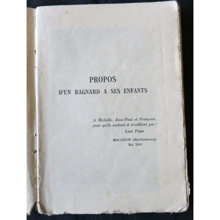 Dora propos d'un bagnard à ses enfants de Richard Pouzet A. Castet Imprimeur Paris