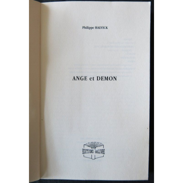 Ange et démon de Philippe Haalvick aux Editions OnLivre