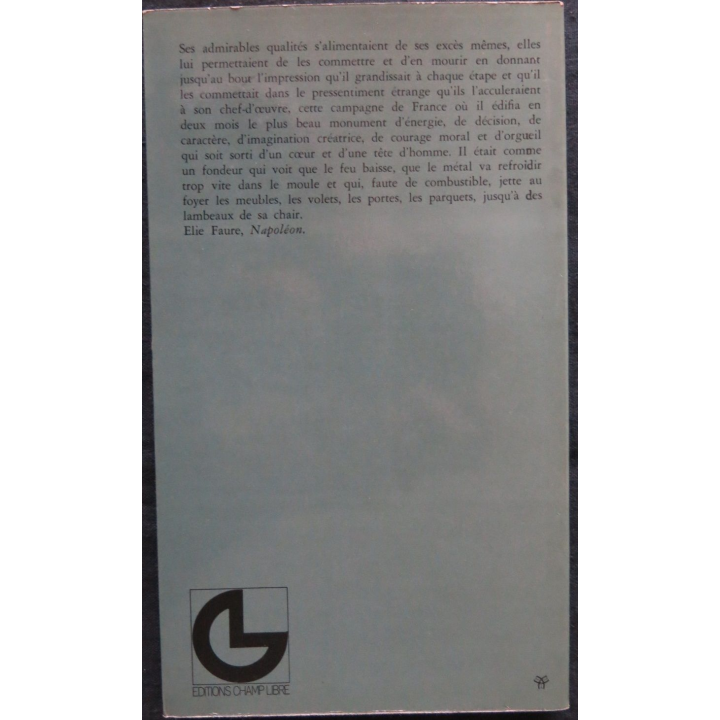 Clausewitz campagne de 1814 traduit de l'allemand par M. Niessel aux Editions Champ Libre