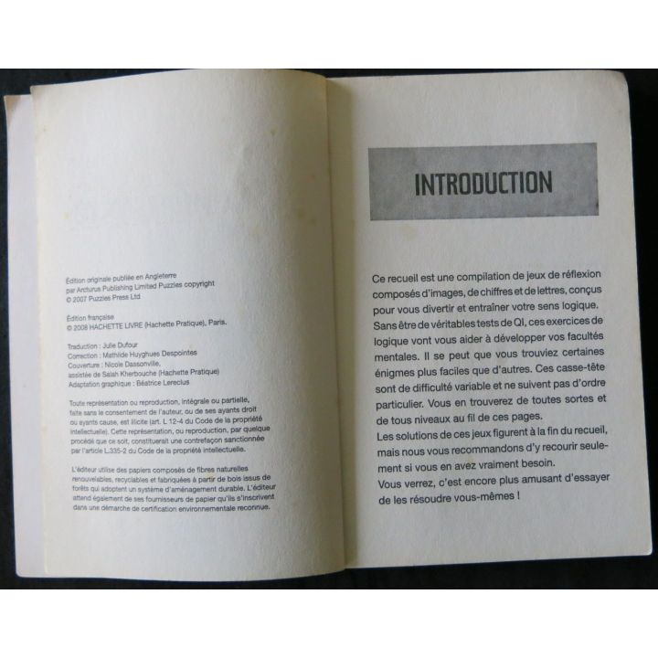 Stimulez votre QI Volume 1 de Julie Dufour aux Editions Hachette