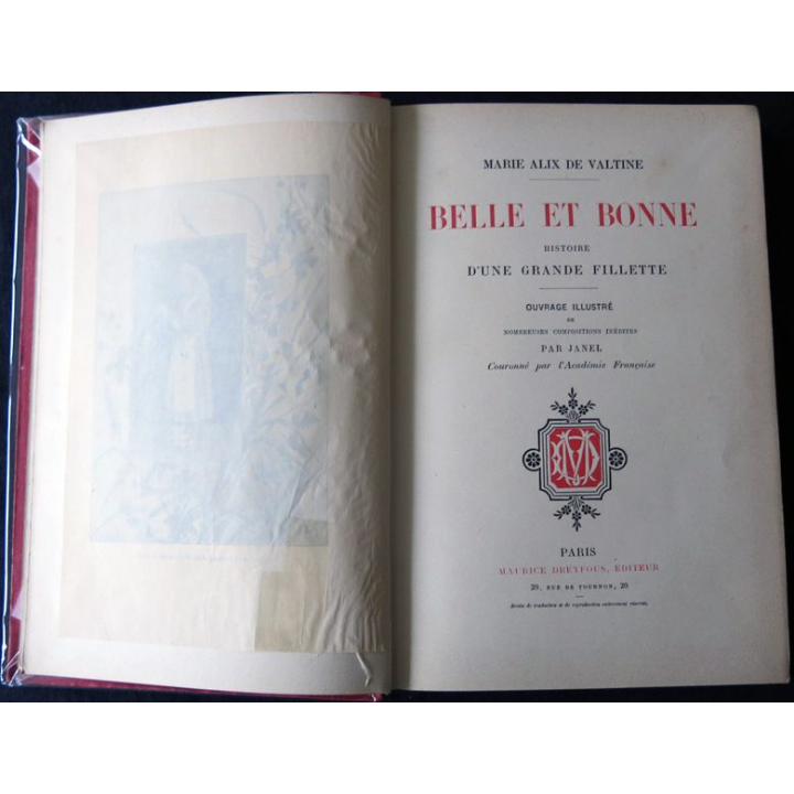 Belle et bonne histoire d'une grande fillette de Marie Alix de Valtine Maurice Dreyfous Editeur