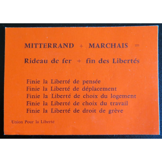Autocollant politique Mitterand Marchais 12 x 8,5 cm