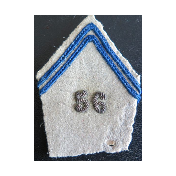 SOUTACHE : insigne de col de la 56° compagnie légère de réparation du matériel en cannetille