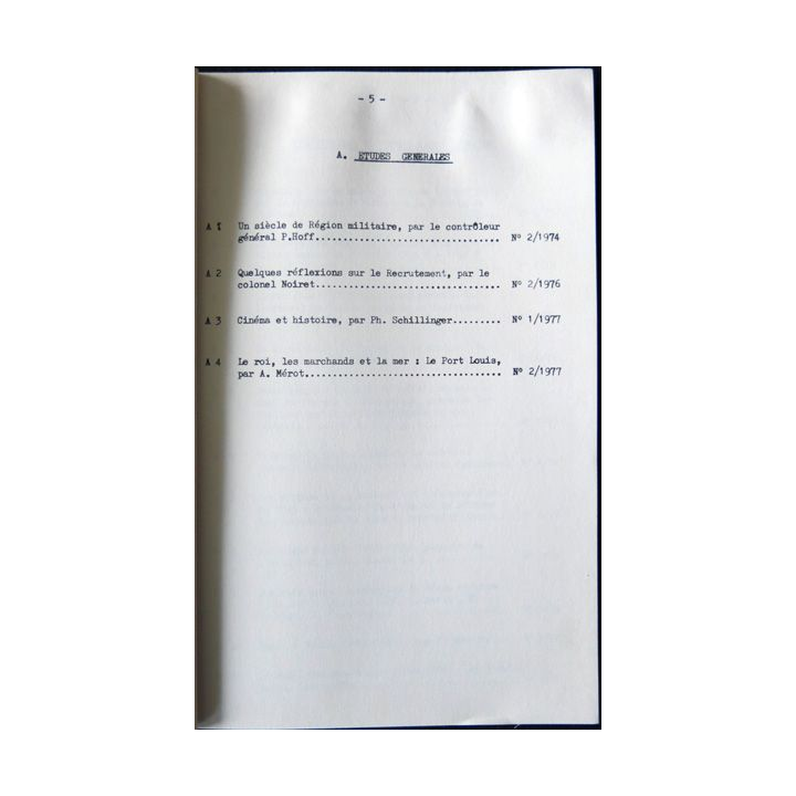 Revue Historique des Armées- Collectif. Edité par Bureau de la revue, 1978