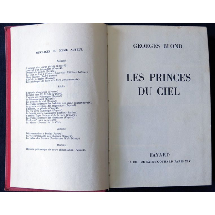 Les princes du ciel de Georges Blond aux Editions Fayard 1963
