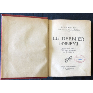Le dernier enemi de Richard Hillary aux Editions France-Empire 1953
