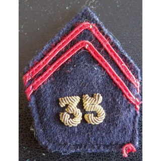 soutache (insigne de col) du 35° régiment d'infanterie en cannetille