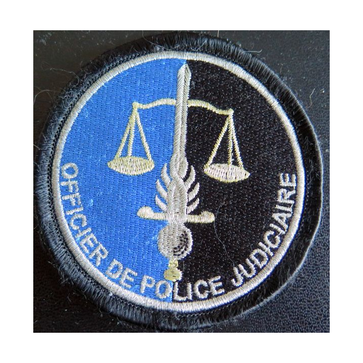 GENDARMERIE : insigne tissé d'officier de police judiciaire sur scratch