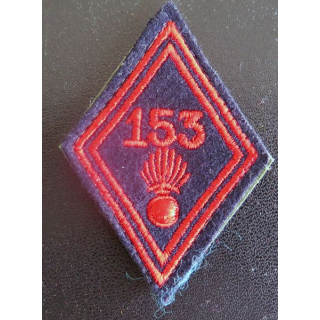 LOSANGE DE BRAS MODÈLE 45 :  153° Régiment d'infanterie troupe sur scratch