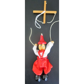 Marionnette de Pinocchio 22 cm de haut en bois et tissu