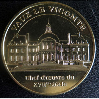 Médaille souvenir en métal doré de Vaux Le Vicomte diamètre 3,4 cm