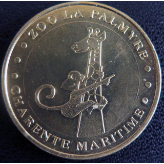 Médaille souvenir en métal doré du Zoo la Palmyre Charente Maritime diamètre 3,4 cm