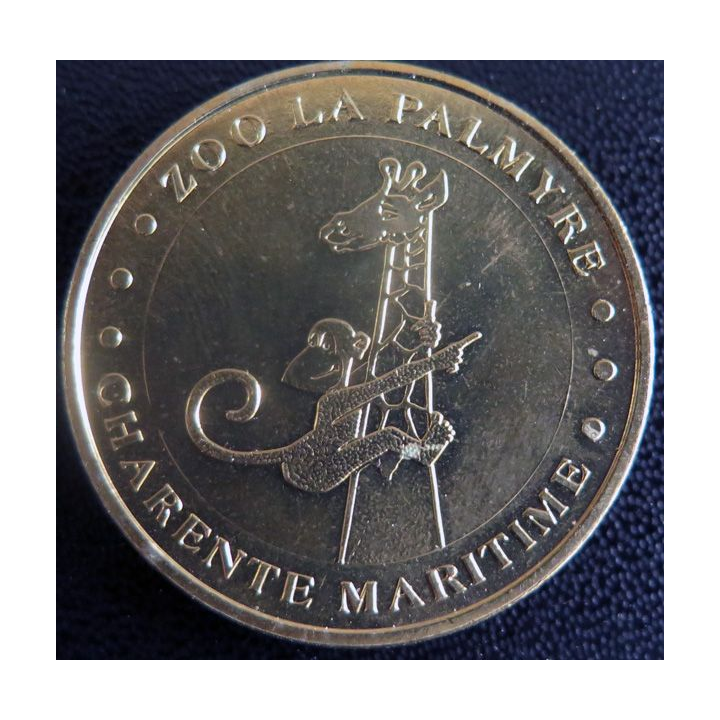 Médaille souvenir en métal doré du Zoo la Palmyre Charente Maritime diamètre 3,4 cm