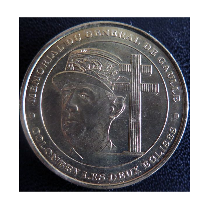 Médaille souvenir en métal doré du Mémorial du Général de Gaulle  diamètre 3,4 cm