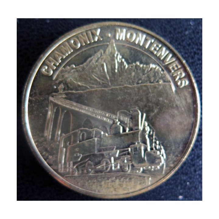 Médaille souvenir en métal doré de Chamonix Montenvers diamètre 3,4 cm