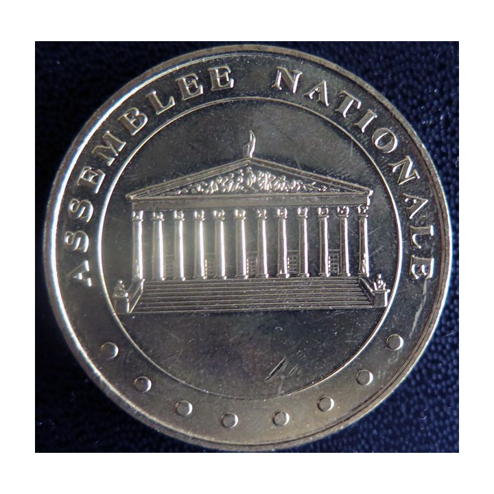 Médaille souvenir en métal doré de l'Assemblée Nationale diamètre 3,4 cm