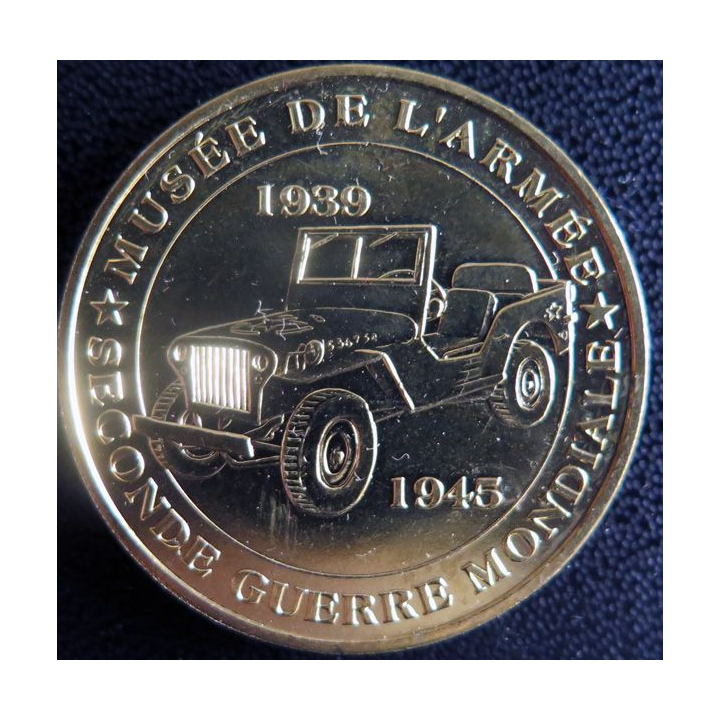 Médaille souvenir en métal doré du Musée de l'ArméeSeconde Guerre Mondiale diamètre 3,4 cm