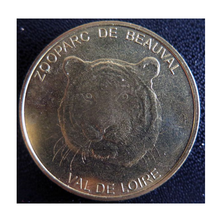 Médaille souvenir en métal doré du Zoo Parc de Beauval Val de Loire diamètre 3,4 cm