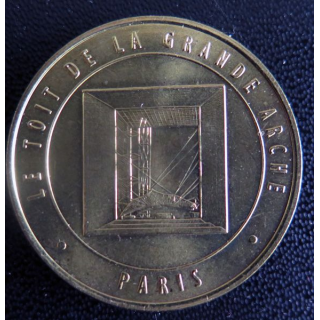 Médaille souvenir en métal doré du Toit de la Grande Arche diamètre 3,4 cm