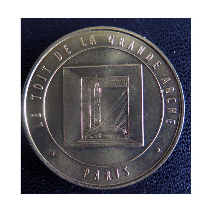 Médaille souvenir en métal doré du Toit de la Grande Arche diamètre 3,4 cm