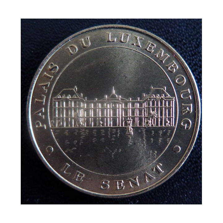 Médaille souvenir en métal doré du Palais du Luxembourg le Sénat diamètre 3,4 cm