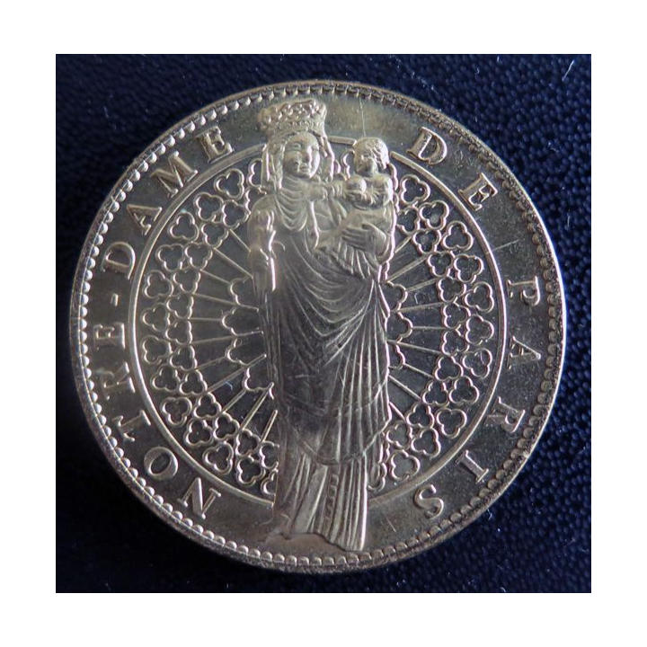 Médaille souvenir en métal doré 850 ans Notre Dame de Paris diamètre 3,4 cm