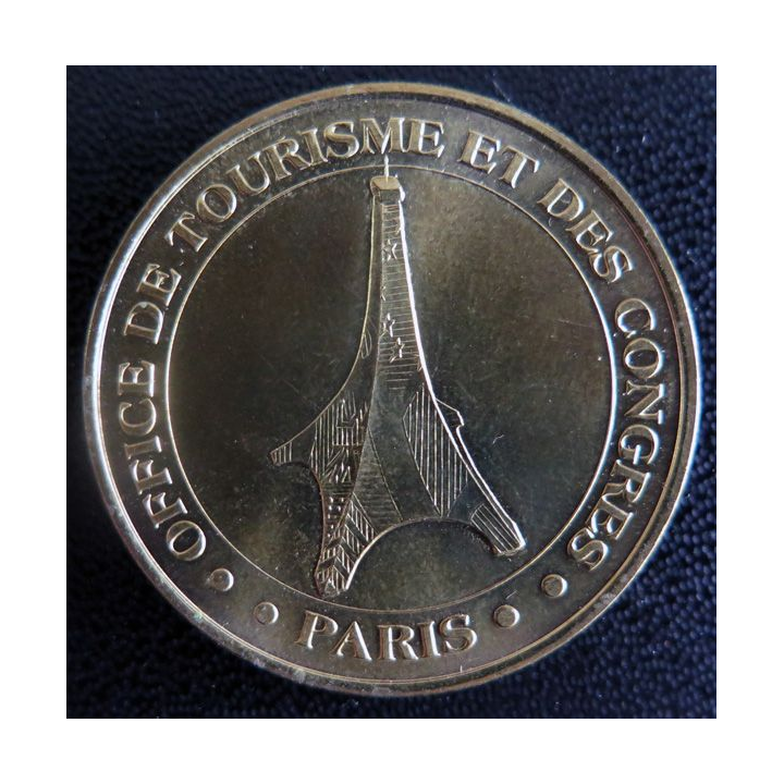 Médaille souvenir en métal doré de l'Office du Tourisme et des Congrès Paris diamètre 3,4 cm