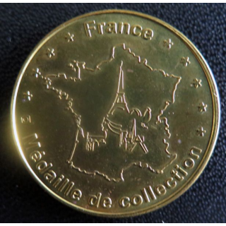 Médaille souvenir en métal doré de Chartres diamètre 3 cm