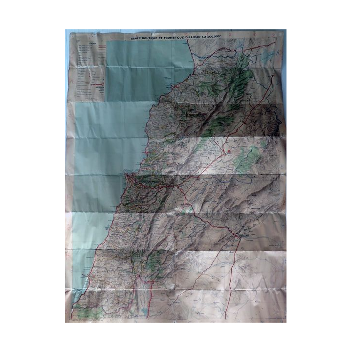Carte routière et touristique du Liban au 200.000° 1948
