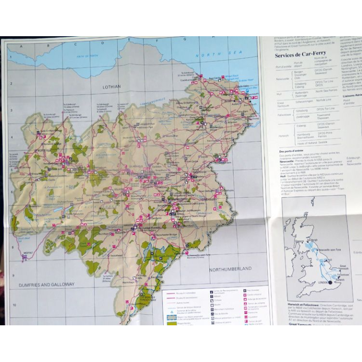 Britain : the Scottish borders carte commentée en français 