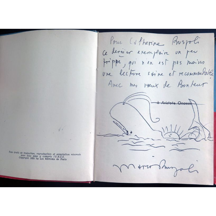 A la recherche du cachalot de Mario Ruspoli dédicacé par l'auteur 1955