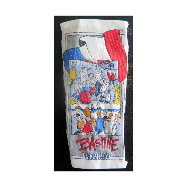 Vieil insigne tissu Bastille 14 juillet 13 x 6,5 cm 