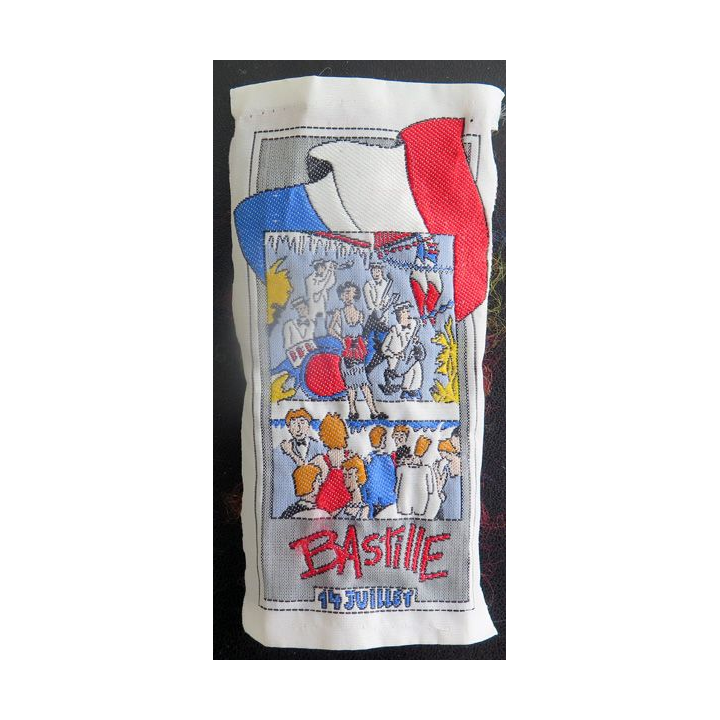 Vieil insigne tissu Bastille 14 juillet 13 x 6,5 cm 