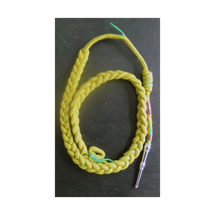 Fourragère de la médaille militaire aiguillette argentée avec gland MM Croix de guerre 39 et gland CG 14
