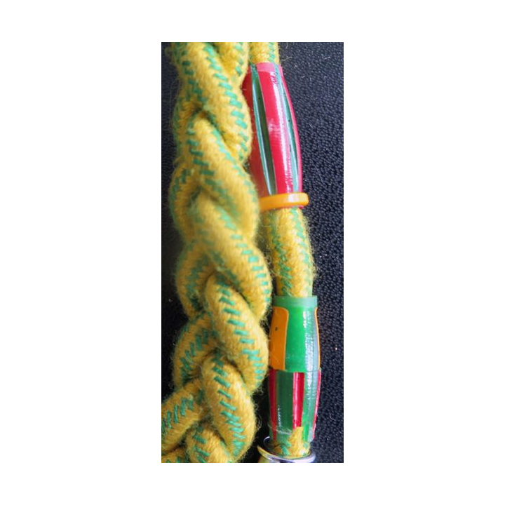Fourragère de la médaille militaire aiguillette argentée avec gland MM Croix de guerre 39 et gland CG 14