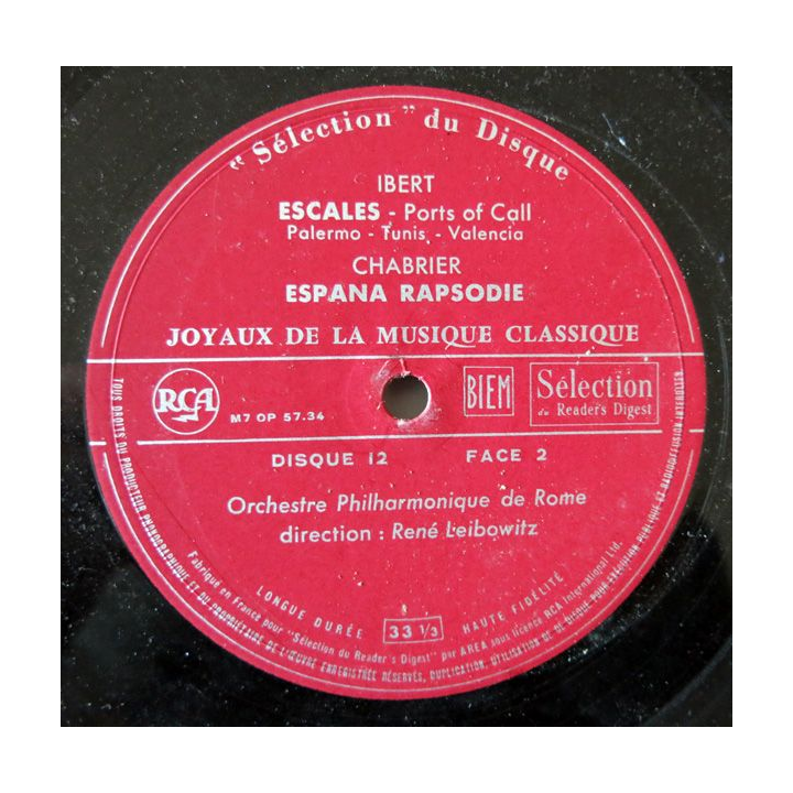 Coffret de disque vinyl 33 t "joyaux de la musique classique" 12 disques