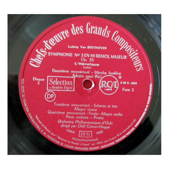 Coffret de disque vinyl 33 t  1/3 "Chefs-dŒuvre des grands compositeurs " 12 disques 33 t vinyl Editions RCA