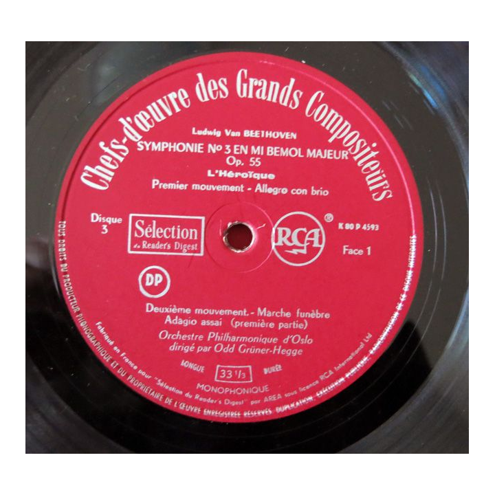 Coffret de disque vinyl 33 t  1/3 "Chefs-dŒuvre des grands compositeurs " 12 disques 33 t vinyl Editions RCA