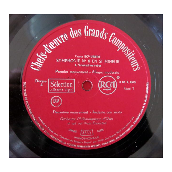 Coffret de disque vinyl 33 t  1/3 "Chefs-dŒuvre des grands compositeurs " 12 disques 33 t vinyl Editions RCA