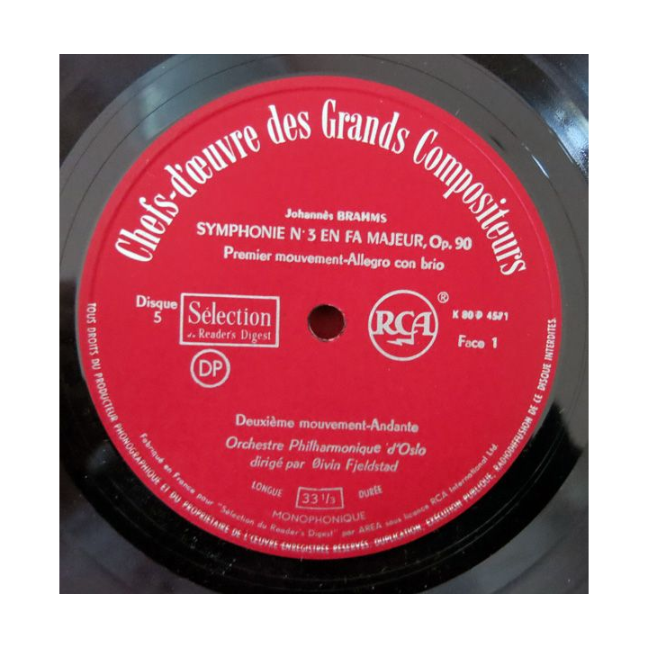 Coffret de disque vinyl 33 t  1/3 "Chefs-dŒuvre des grands compositeurs " 12 disques 33 t vinyl Editions RCA
