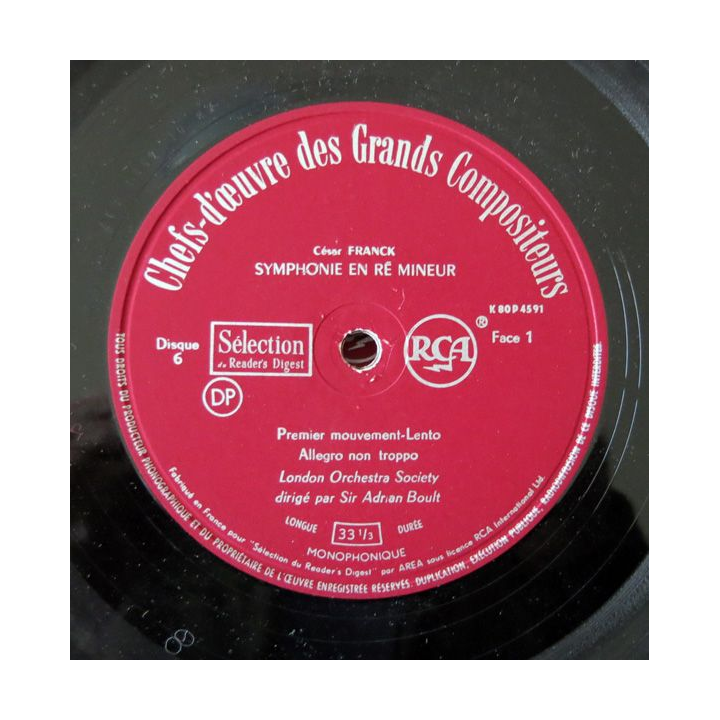Coffret de disque vinyl 33 t  1/3 "Chefs-dŒuvre des grands compositeurs " 12 disques 33 t vinyl Editions RCA