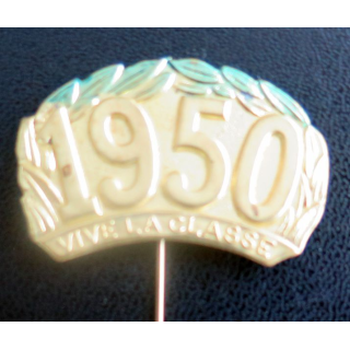 Insigne vive la classe 1950 en laiton de largeur 4 cm 