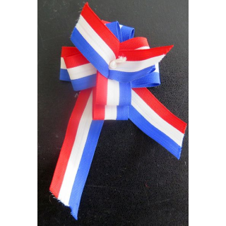 noeud avec rubans bleu blanc et rouge