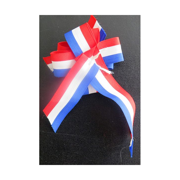 noeud avec rubans bleu blanc et rouge