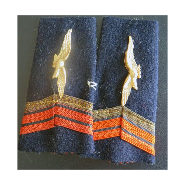 Paire de fourreaux d'épaule de caporal chef de l'armée de l'air (aigle métallique doré)